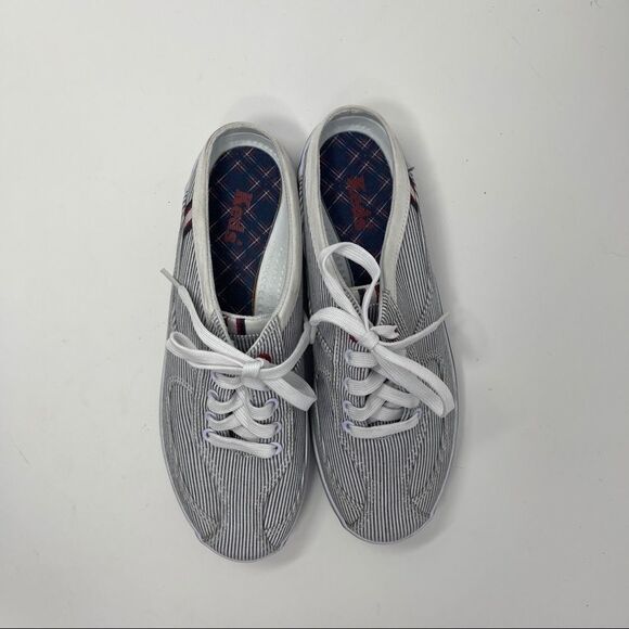 Keds Mule Sneaker Gray Stripe Canvas Slip On Casual Women’s Size 6.5 - Picture 4 of 8